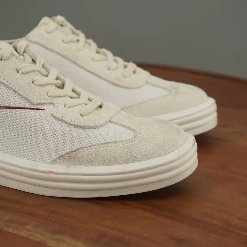 Franco Sarto Womens Lumiere Sneakers Shoes White Suede Mesh Lace Up 7.5M - Picture 2 of 10